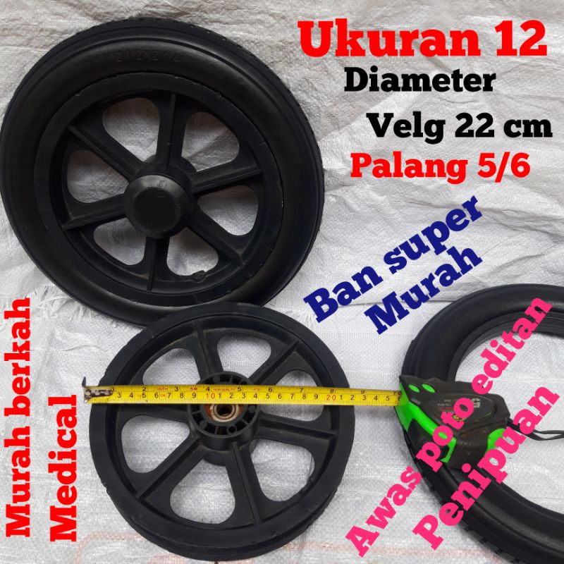 Ban mati kursi roda ukuran 12  model  palang  5 dan model  palang 6 juga bisa velg  jari jari