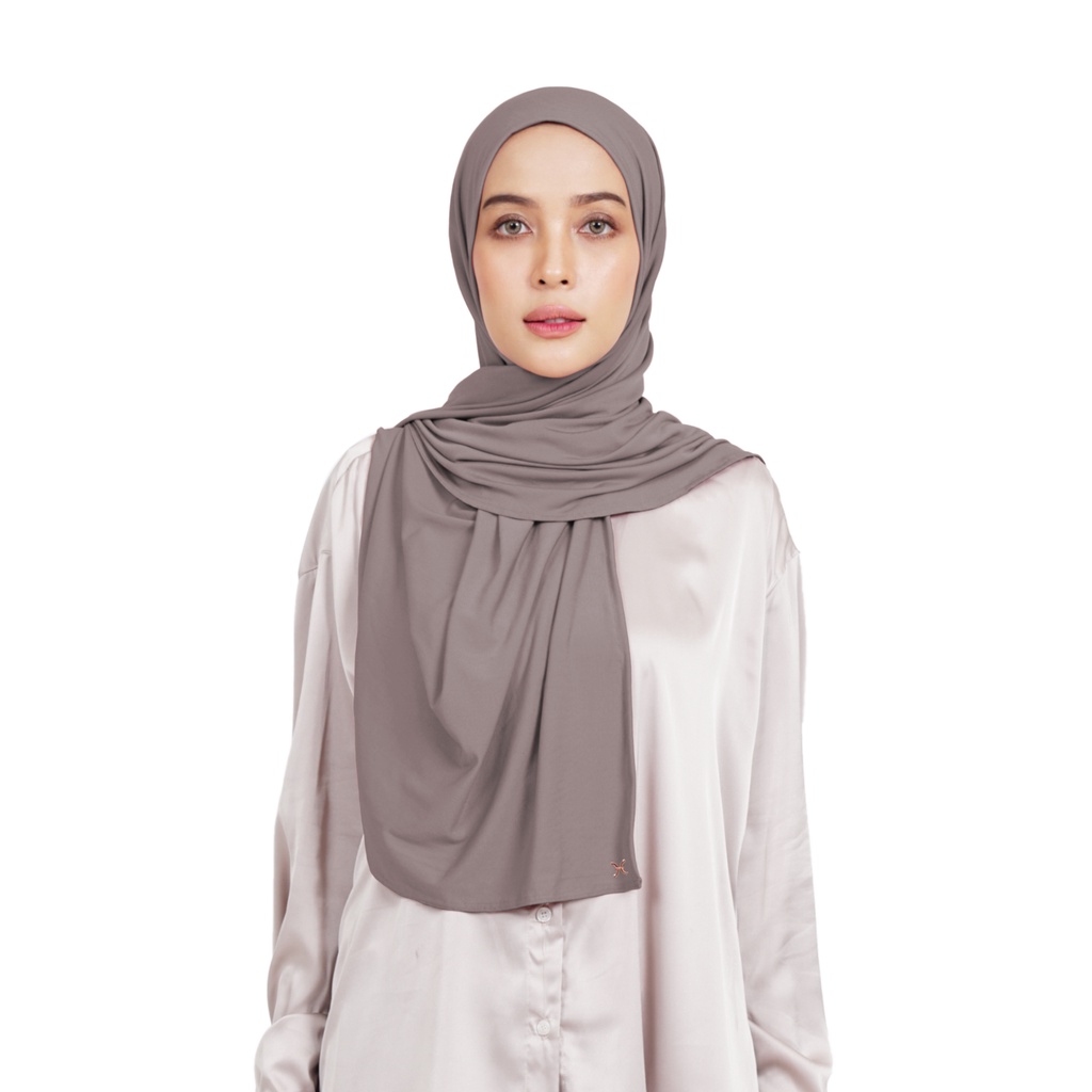 Hameeda - Hannah Instant Hijab | Jersey Bergo Pashmina-Taupe Gray