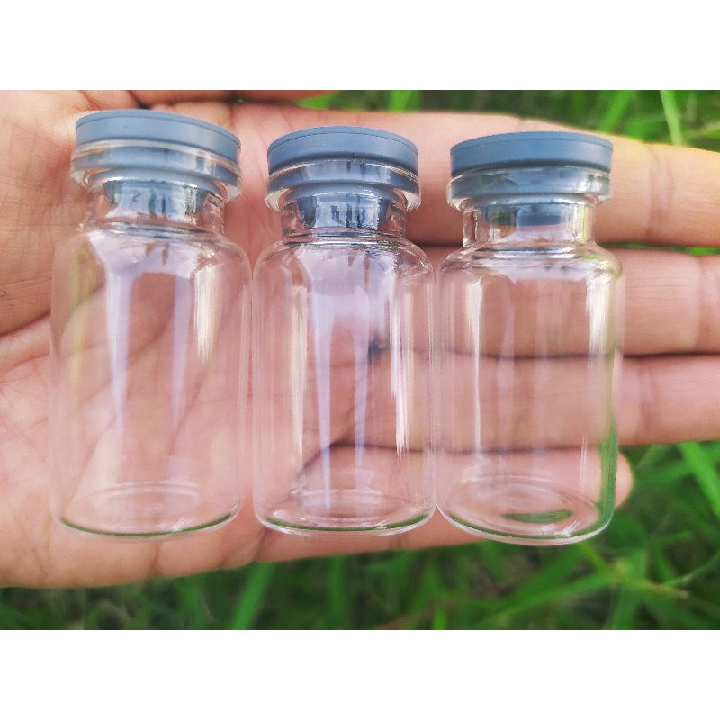 Botol Vial 8ml / Botol Vial Tutup Karet / Botol Vial Tutup Karet Rubber Stoper