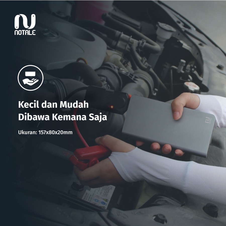 Notale Car Jump Starter PowerBank 12000mAh Charger Aki Mobil