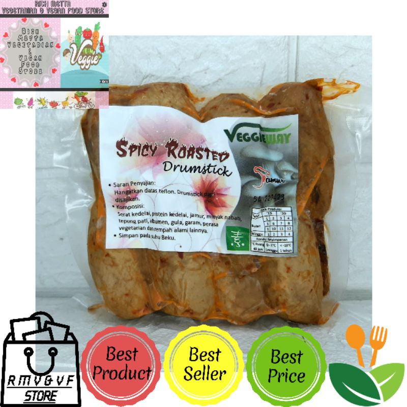 

Veggie Way Spicy Drumstick -Jamur- / Daging Paha Ayam Pedas Nabati Vegetarian