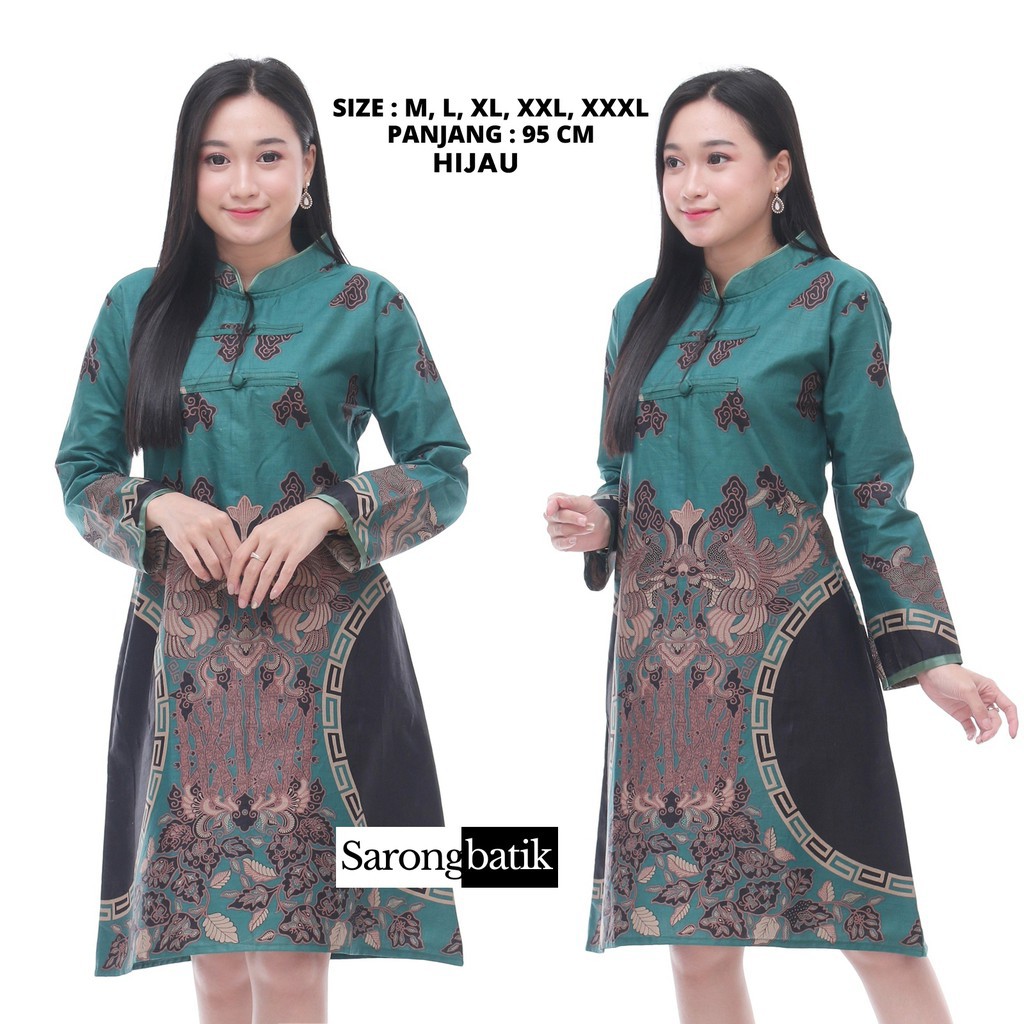 Atasan Tunik Batik Wanita Kembang Kencono Tb0002sb