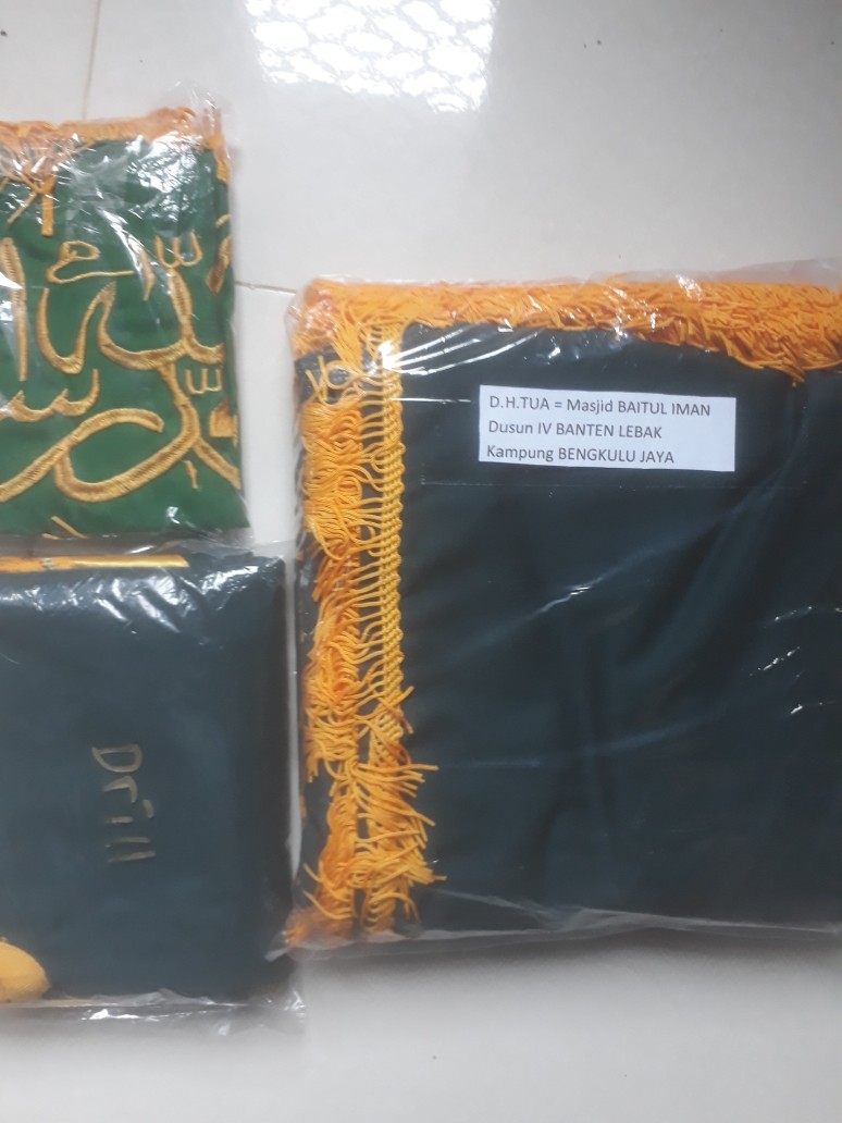 Rz Grosir Tutup Keranda Kaligrafi Bordir Bahan Tebal(drill) Hijau Tua