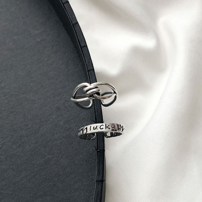 Murah❤️2 Pcs/Set Sepasang Cincin Retro Korea Terbuka Fashion  Finger Vintage Ring Pembukaan Yang Dapat Disesuaikan Wanita Pria Perhiasan Aksesoris Ready Stock