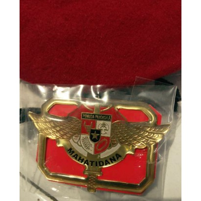 BARET MERAH PLUS PIN EMBLEM - BARET PEMUDA PANCASILA