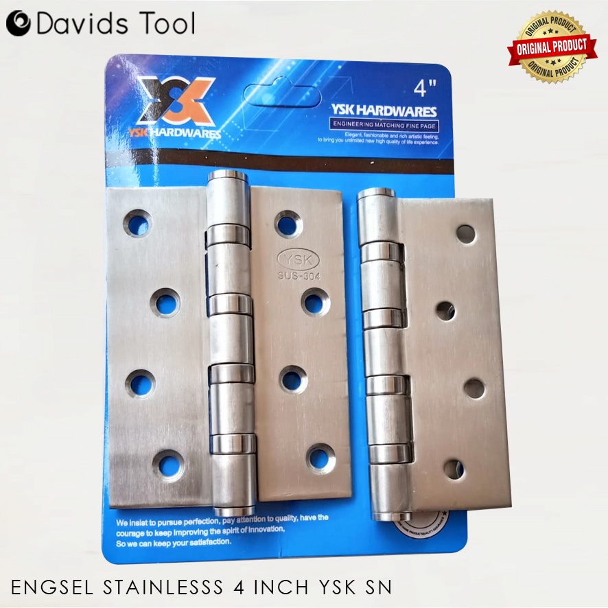 Engsel Pintu Jendela Rumah Tebal Kamar Mandi Stainless Stenlis Anti Karat 4 Inch Ysk Blister