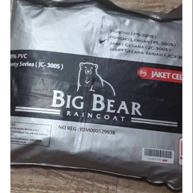 Jas Hujan Jaket Celana Big Bear