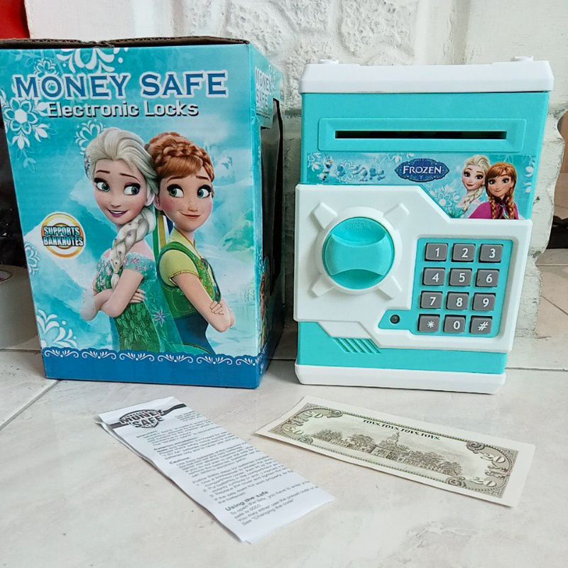 WF-3001HK Mainan Celengan Belajar Menabung ATM Mini Brankas Money Safe Electronik Locks WF 3001 HK