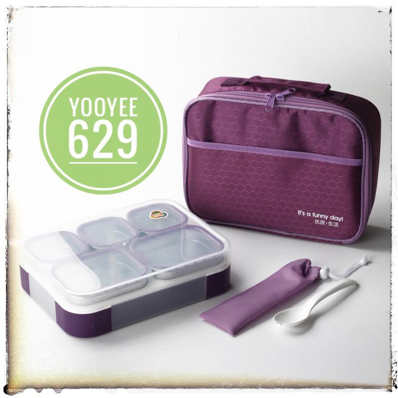 Yooyee 629 set kotak makan stainless lunchbox tas sendok