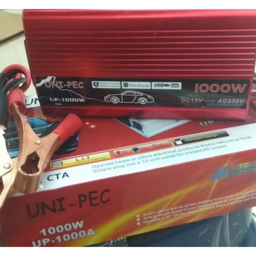 POWER INVERTER 12V 1000WATT UNI-PEC 1000W DC 12V TO AC 220V