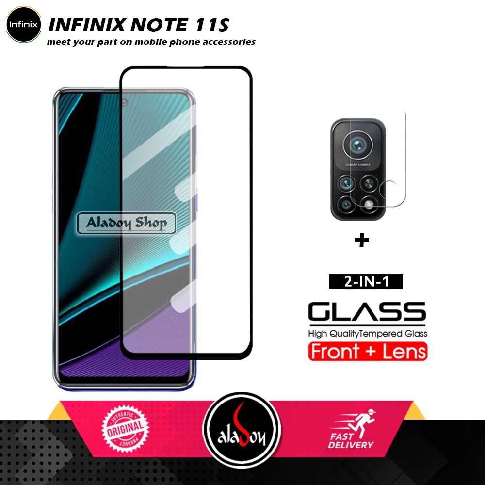 PAKET 2 IN 1 Tempered Glass Layar INFINIX NOTE 11S 2021 + Tempered Glass Camera