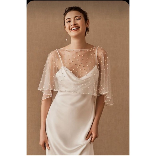 Cape pearl very glam outer mutiara / simple elegant cape dress