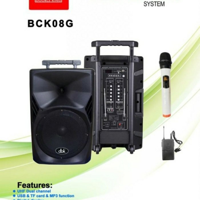 Speaker aktif 12 inch dbk bck-08 portable aktiv bluetooth mic wireless