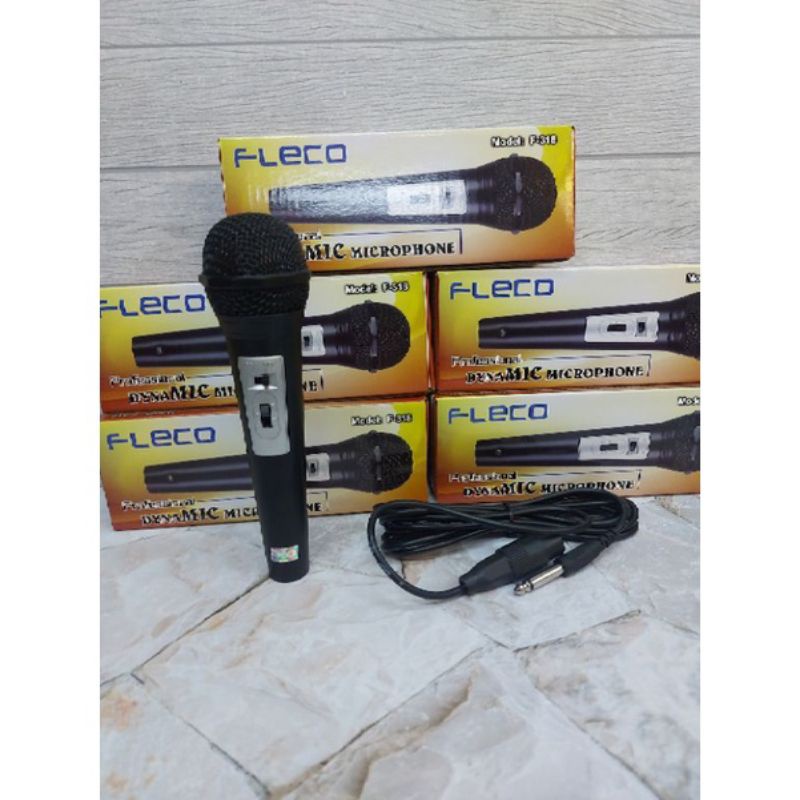 New Microphone Kabel Fleco F-318 Mic Kabel Fleco 318 - Mic Karaoke Murah folume