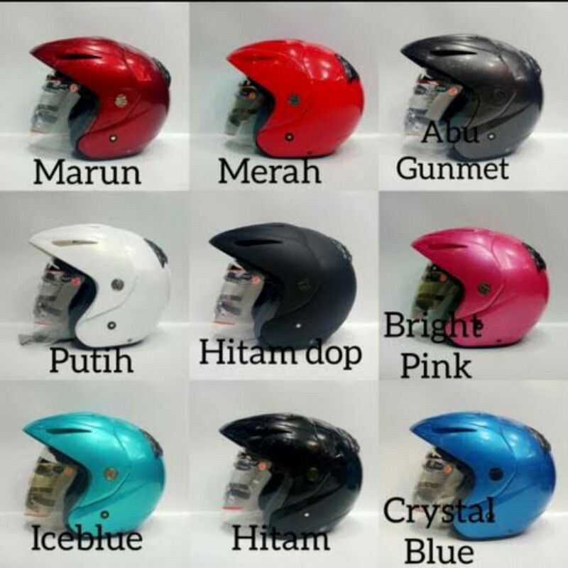 Helm Ink cx22 original maroon merah gunmetalputih hitam dop doft pink ice blue metalik glosy crystal