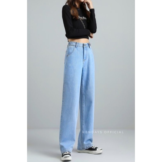 Highwaist loose jeans wanita hangover