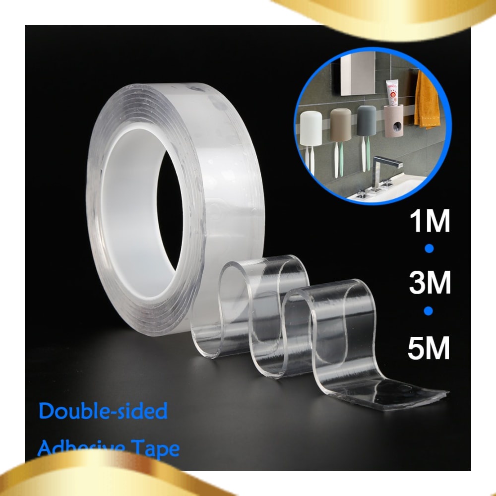 

DOUBLE TAPE TRANSPARENT NO TRACE WASHABLE STICKER (3 X 0.1 CM) 1M 3M