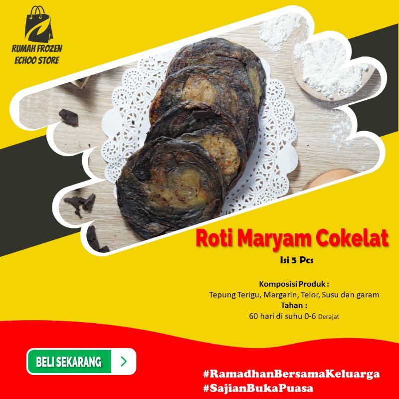 

ROTI MARYAM [Roti Maryam Echoo] / Roti Cane Rasa Coklat