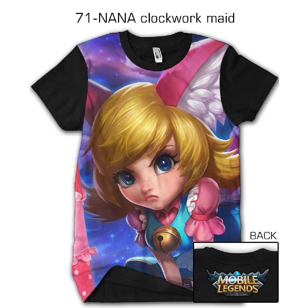 Kaos Mobile Legend kaos 3d game mobile legend legends NANA CLOCKWORK MAID - 71 Baju Keren Cowok