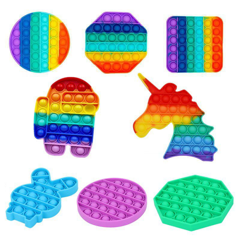 POP IT RAINBOW FIDGET PUSH POP IT FIDGET TOY MAINAN PENGHILANG STRES