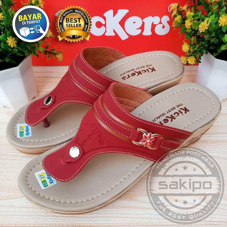 PROMO 8.8 !! SANDAL WANITA DEWASA SANDAL REMAJA WEDGES SLOP TERBARU TERMURAH NYAMAN DIPAKAI / SAKIPO-Japit Marun