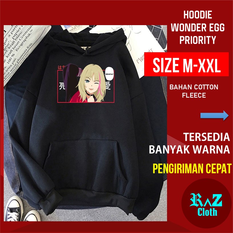 Sweater Wanita Kekinian Wonder Egg Priority Rika Kawai Hoddie Cewek