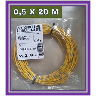 KABEL BINTIK  0.5 KUNING / KABEL 0,5 SERABUT TEMBAGA UNTUK MOBIL DAN MOTOR / KABEL KELISTRIKAN MOBIL