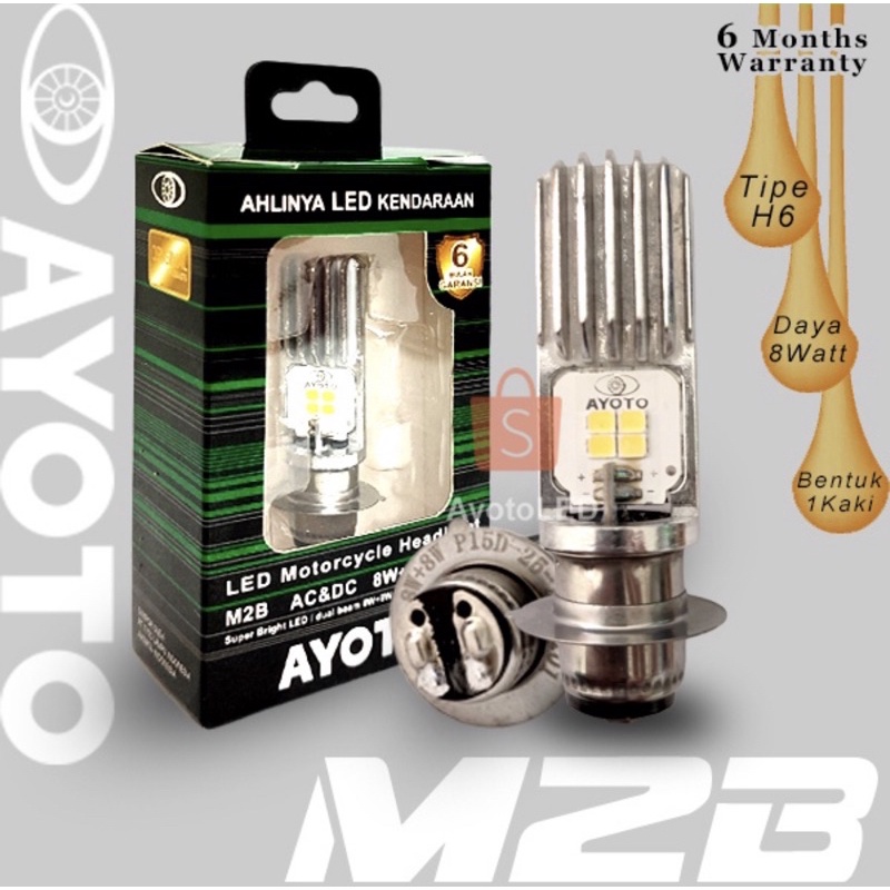 LAMPU LED motor AYOTO M2B H6 AC &amp; DC motor matic / bebek