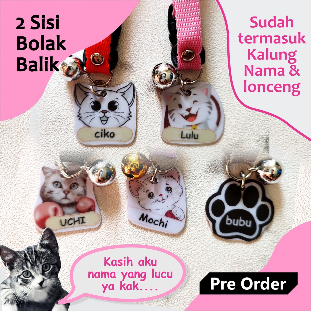 Kalung Kucing Nama Custom