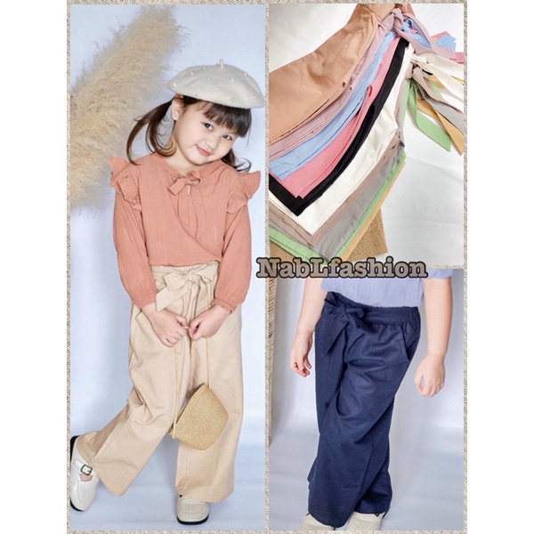 Celana kulot gempita pants anak perempuan 2-8 tahun bahan katun cigaret kulot sabrina anak nablfashion merah