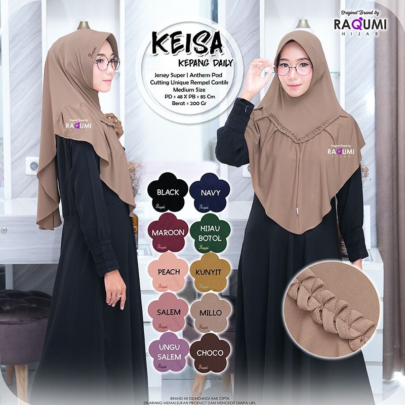 KEISA BY RAQUMI HIJAB ORIGINAL SOLO