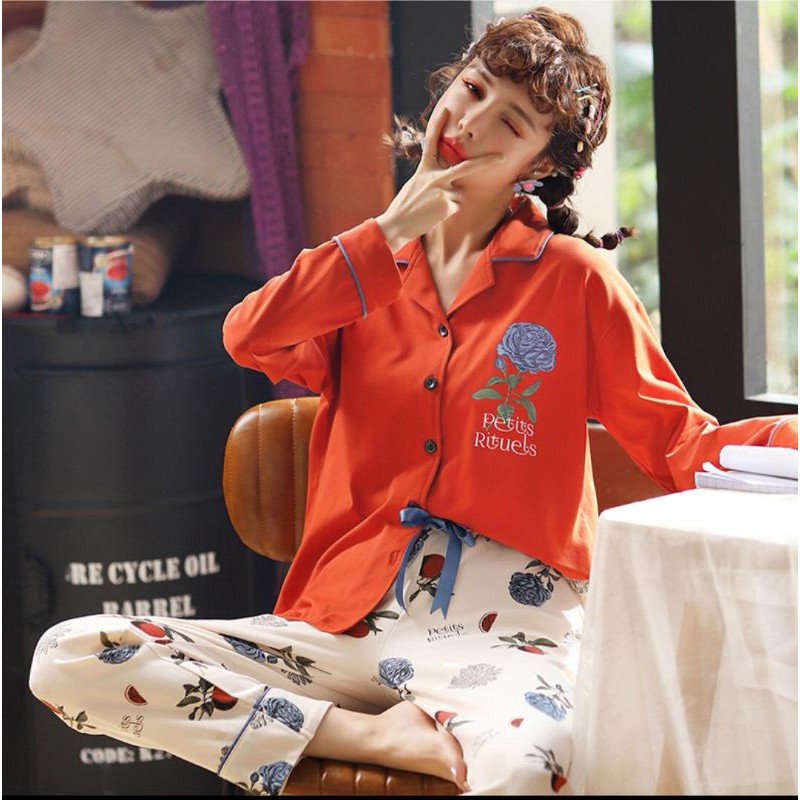 PP KAOS SUPER PREMIUM/PP Import Super Premium/Piyama Lengan Panjang/PP Kancing