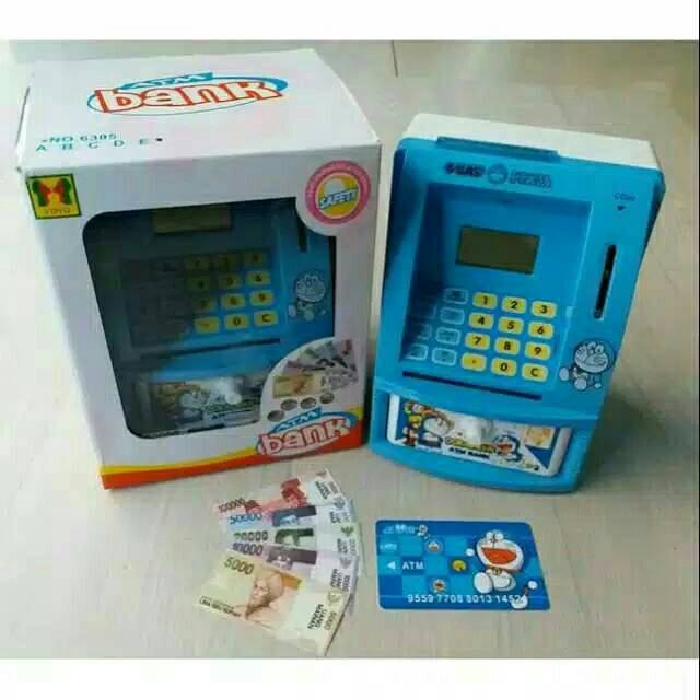 Mainan Edukasi Atm Celengan doraemon / Celengan Brangkas Doraemon