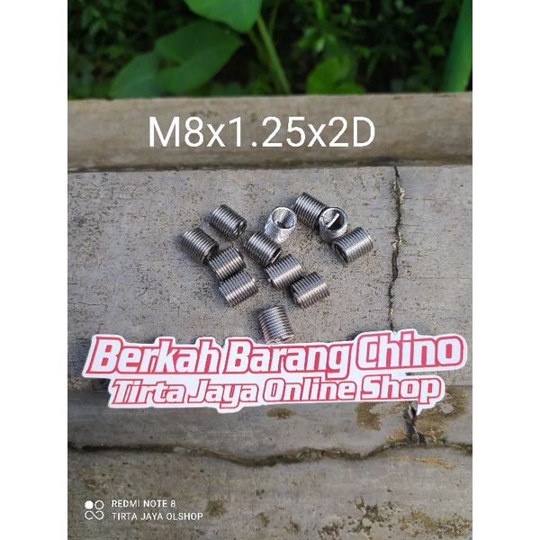 isi ulang recoil helicoil M8x1.25x2D atau baut mur kunci 12