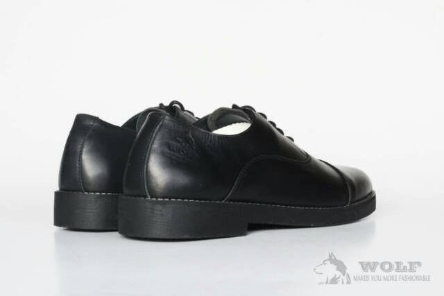 Sepatu Pria Kerja Kantoran Pantofel Hitam Pria Kulit Asli Wolf Malinois Formal Kasual