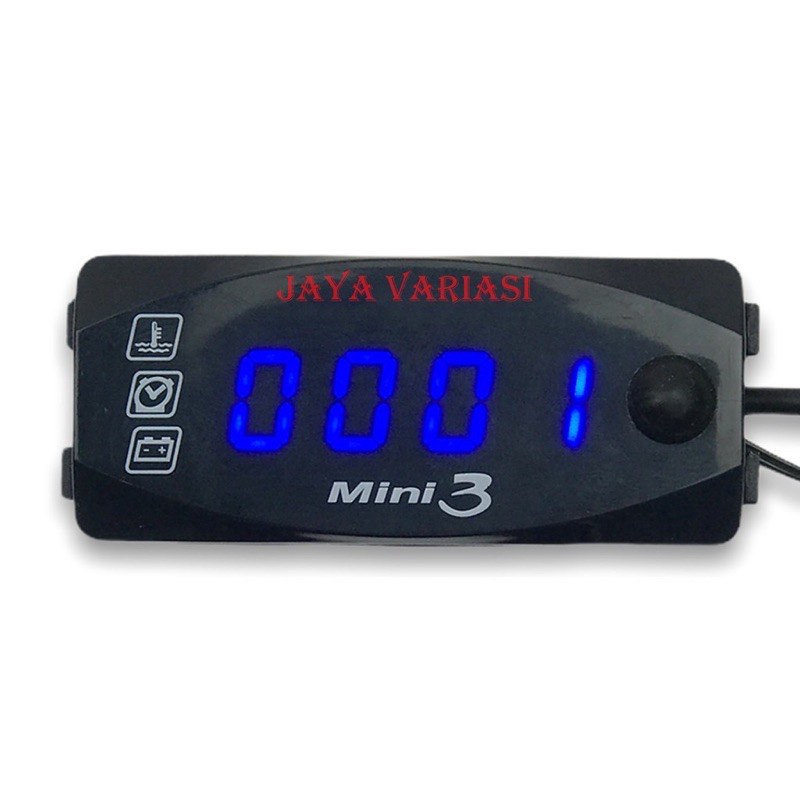 Volt Meter 3in1 Digital Slim Waterproof | Jam + Aki + Suhu Motor Universal Nmax Vario Mio