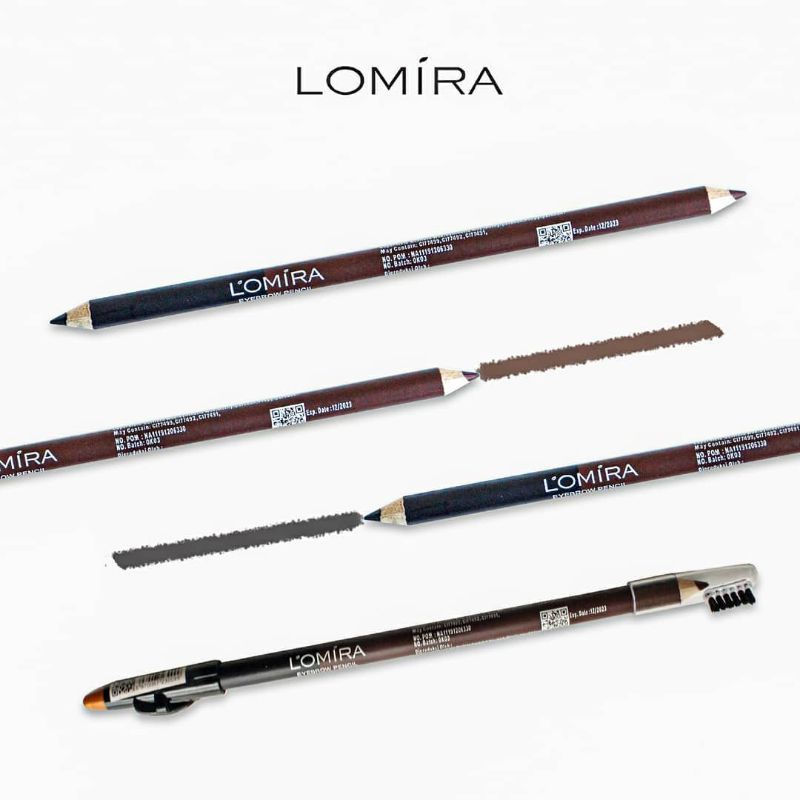 Lomira Eyebrow Pensil Alis 2in1 Natural Eyebrow Pencil With Brush