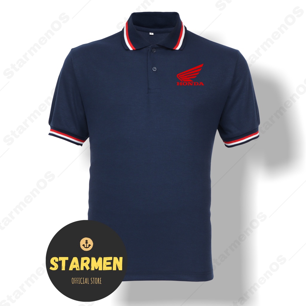 Kaos Polo Shirt Pria Kerah Logo HONDA