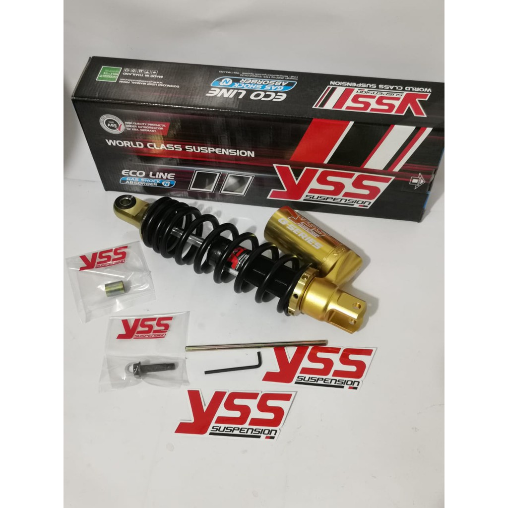 SHOCK SHOCKBREAKER YSS G-PLUS TABUNG BAWAH 300 MM BLACK GOLD MIO BEAT