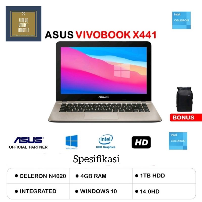 Asus X441MAO Intel Celeron N4020 4GB RAM 1TB HDD/256GB SSD HD
