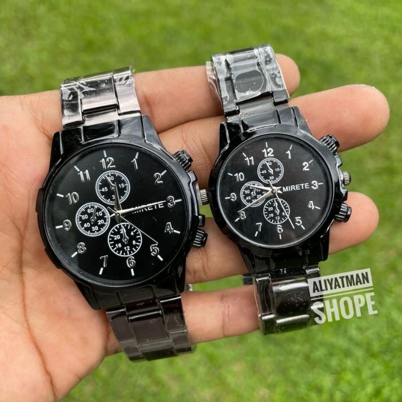 Jam Tangan Couple Mirete Kasual Sporty Pria Wanita Analog Jam Tangan Cowok Cewek Sepasang Strap Rantai Mirete Original Water Resistance / Jam Tangan Cod / Murah / Jarum / Analog / Stainles Stel / Pria / Wanita / Jam Tangan