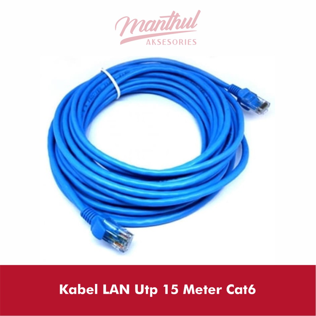 Kabel LAN Utp 15 Meter Cat6 Tinggal Pakai