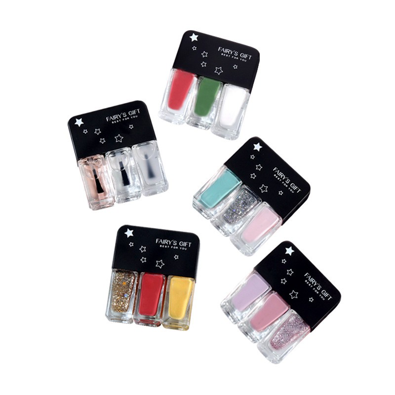 【Cepat kering, hambar】3IN1 KUTEK KUTEK HALAL kutek muslimah 3 tone kutek korea  Gel Nail polish 18 warna——CANTIKLIB