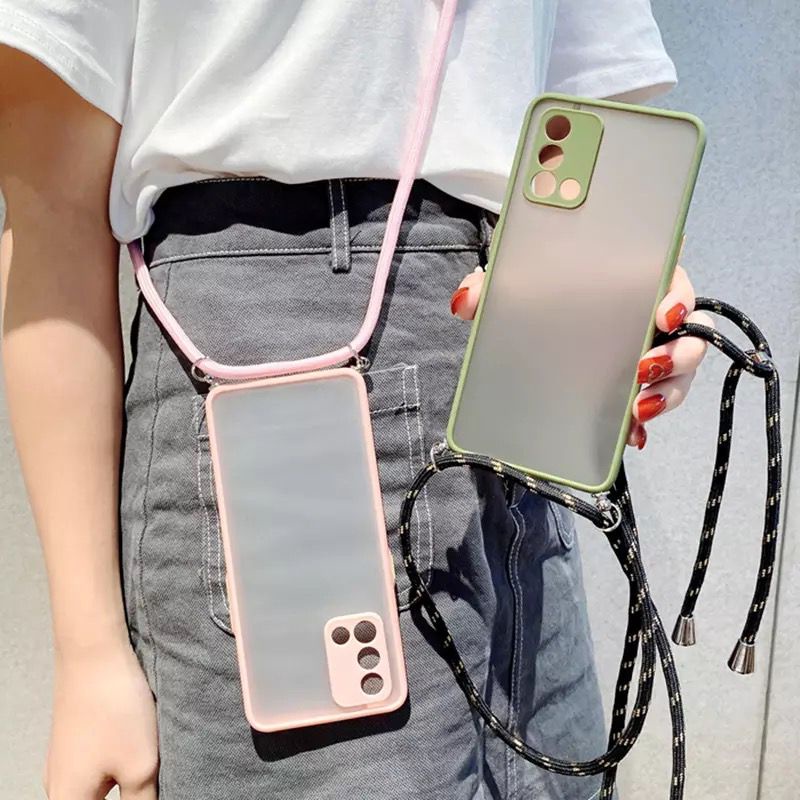 CASE MATTE + TALI LANYARD - SLING CASE MATTE XIAOMI REDMI NOTEE 9 PRO REDMI 9C REDMI NOTE 8 REDMI NOTE 7 POCOPHONE X3 PRO X3 NFC - SC- SC