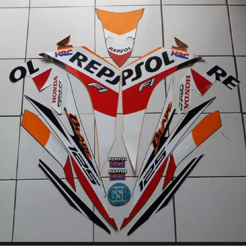 Striping sticker Lis motor Blade FI 125 2014 Repsol