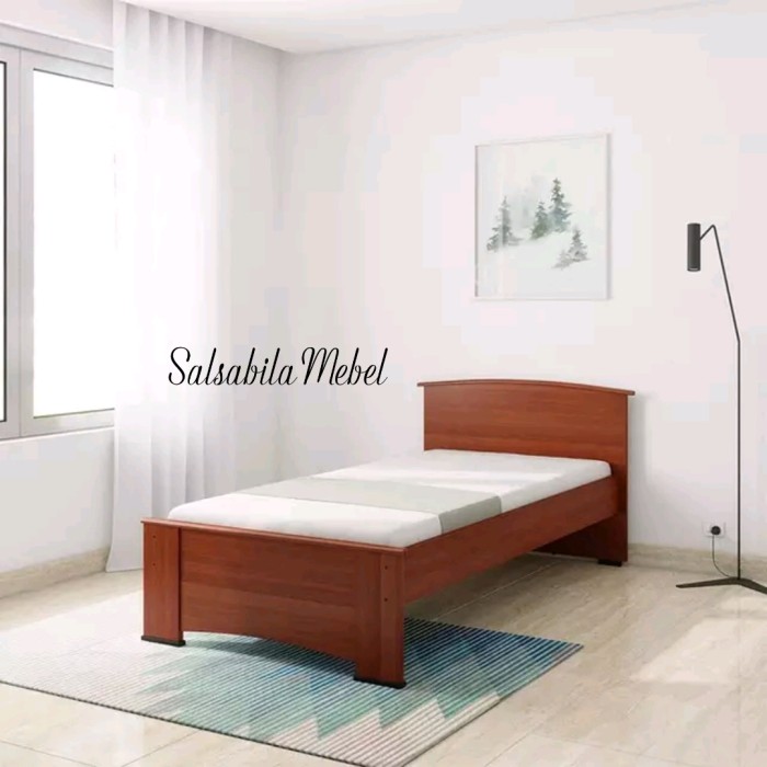 Ranjang kayu/Dipan kayu mahoni modern 200x100cm