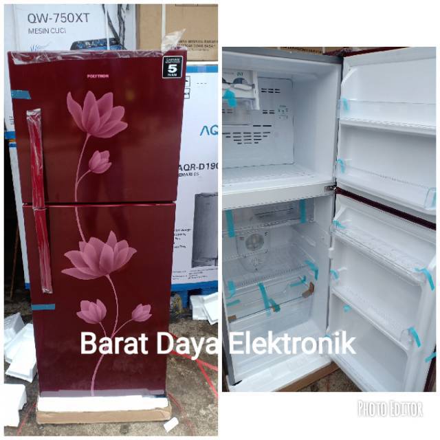 Kulkas Polytron Belleza Kulkas Pintu 2 Prb 219 Kulkas 2 Pintu No Frost Tanpa Bunga Es Low Watt Shopee Indonesia