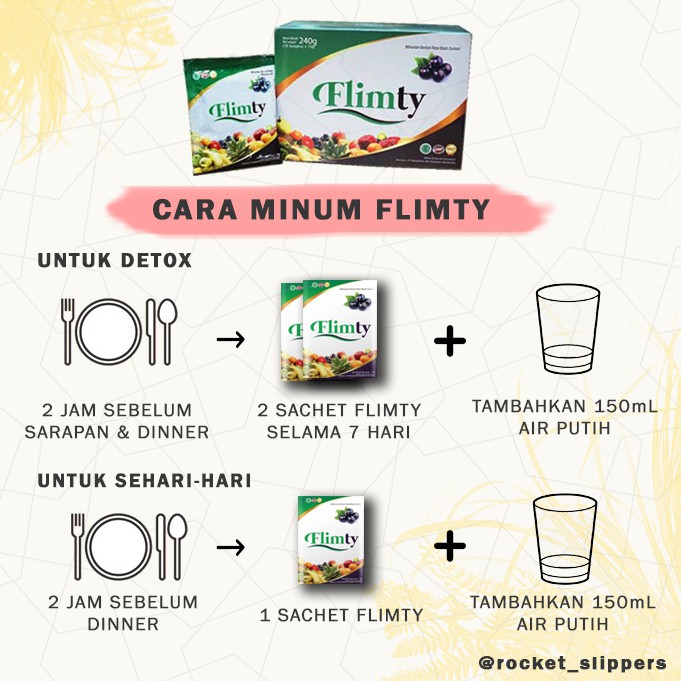 Flimty Fiber Pelangsing Detox racun usus lancar bab diet sehat dennis hadi Original - Eceran Sachet