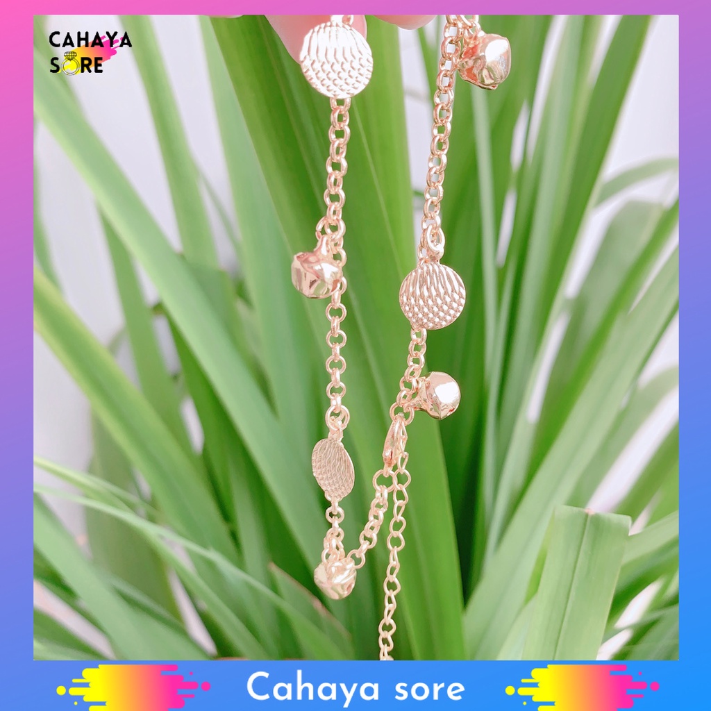 Gelang Xuping Gold Gelang Kaki Dewasa Rantai Love Warna Emas GK01
