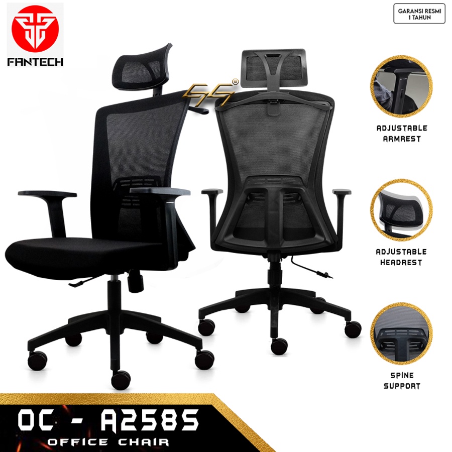 Ergonomic Office Chair With Adjustable Armrest Fantech OCA258S OCA-258S OCA 258S Kursi Kantor Ergonomis Fantech